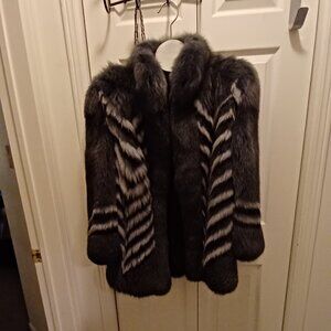 de Christian Dior/Offman Dyed Fox Fur Jacket, Dark & Light Greys/Black, est. Lg.